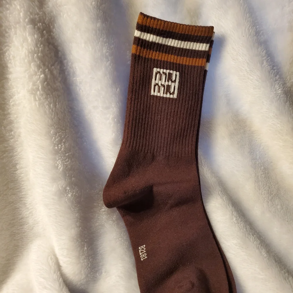 Brown & White Striped Socks Women size 7-9